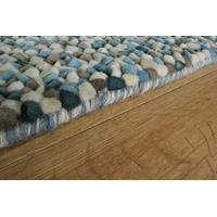 blue jelly bean modern wool rug 150cm 4ft 11 circle