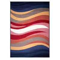 blue red cream waves modern rug shiraz 120cmx170cm