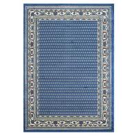 Blue Bordered Traditional Living Room Rugs - 160cm x 225cm (5ft 3\