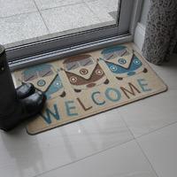 Blue & Brown Washable Welcome Mat Luna