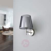 Black fabric wall lamp Weni with switch