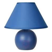 blue fabric kaddy table lamp