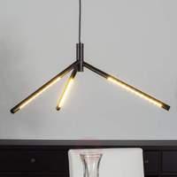 Black Mirca LED hanging lamp, 3-bulb