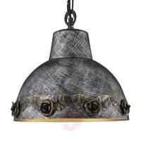 bloom metal hanging light with flower dcor