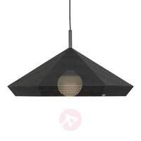 Black hanging lamp Priamo perforated pattern, 48cm