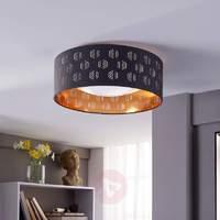 Black and gold LED ceiling lamp Marsel, fabric
