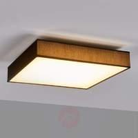 Black, angular fabric ceiling lamp with LEDs