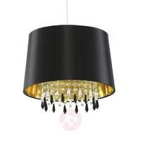 Black Peardrop hanging light with acrylic drops