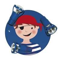 Blue Pirate ceiling light with 3 bulbs