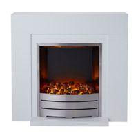 Blyss Beccles White LED Electric Fire Suite