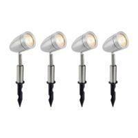 blooma mirage brushed aluminium halogen external spike light set of 4