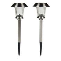 Blooma Electra Silver Solar Powered LED Stake Light Pack of 2