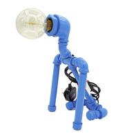 Blue Robot Dog Dimmer Table Lamp Light With Edison Bulb