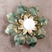 blossom florentine wall light old green