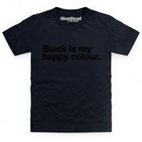 black is my happy colour kids t shirt