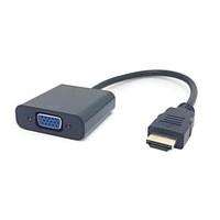 Black HDMI Source to VGA Output 3.5 mm Stereo Audio Cable Converter Adapter for HDTV PC 1080P