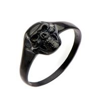 Black IP Skull Ring - Size: Ring Size R