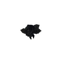 black rose iron on woven patch