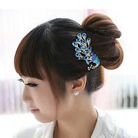 blue peacock hair combs rhinestone weddingparty headpiece hair comb fo ...