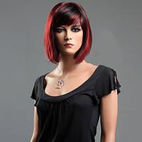 Black Red Mixed Straight Hair Wave Synthetic Fiber Wig