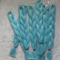 blue box braids jumbo hair extensions 24inch kanekalon 3 strand 80 100 ...