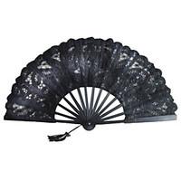 black lace hand fan