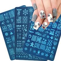 Blue Film Printing Plate Hot Christmas Series Nail Polish Template