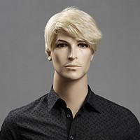 Blonde Color Short Straight Wigs Capless Synthetic Wigs For Men