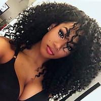 Black Color Synthetic Lace Front Wig Kinky Curly Hair Heat Resistant Synthetic Fiber Hair Wigs