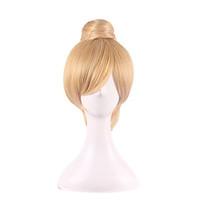 Blonde Peruca Tinker bell Pelucas Pelo Natural Hair Wig Perruque Women Synthetic Wigs Fairy Cosplay Pelucas Sinteticas