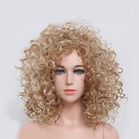 Blonde Color Kinky Curly Women Fashion European and American Synthetic Wigs