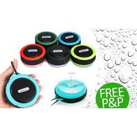 Black 100% Waterproof Suction-Cup Wireless Bluetooth Speaker