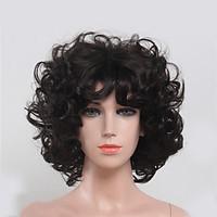 Black Color Kinky Curly Women Fashion European and American Synthetic Wigs