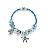 Blue Strand Bracelet Charm Bracelet Crystal Alloy Flower Natural Starfish Shell Wedding Party Special Occasion Anniversary Birthday