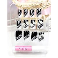 Black Lace Style False Nail Tips