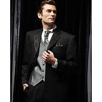 Black Polyester Slim Fit Two-Piece Tuxedo