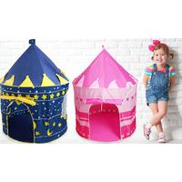 blue pop up castle play tent in a choice of colour