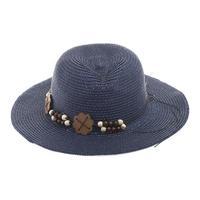 Ble Straw Bow Hat, Blue