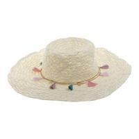 ble straw tassel hat whitemulti coloured