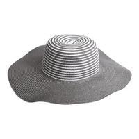 Ble Straw Hat, Grey Stripe