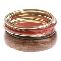 Ble Summer Wooden Bracelet, Golden/Red