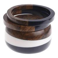 Ble Summer Wooden Bracelet, Black/White