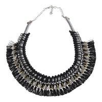 Ble Summer Bead & Tassel Necklace, Black