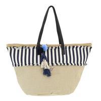 ble summer printed beach bag blue