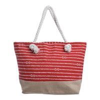 Ble Straw Bag, Red Stripes