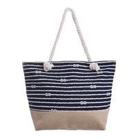 Ble Straw Bag, Blue Stripes