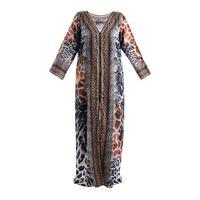 ble summer leopard print long dress large
