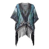 Ble Summer Black/Blue/Brown Poncho, X-Large