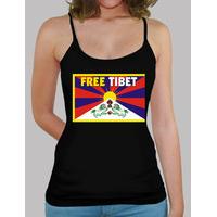 black strapless shirt woman - free tibet