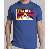 blue shirt manga short unisex - free tibet